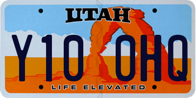 UT license plate Y100HQ