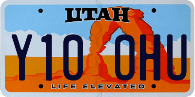 UT license plate Y100HU