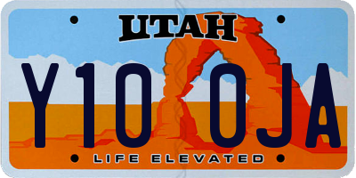 UT license plate Y100JA