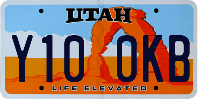 UT license plate Y100KB