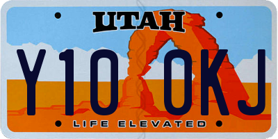 UT license plate Y100KJ