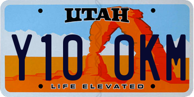 UT license plate Y100KM