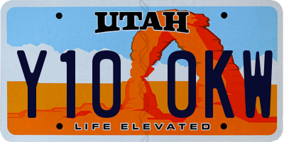 UT license plate Y100KW