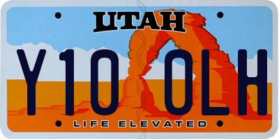 UT license plate Y100LH
