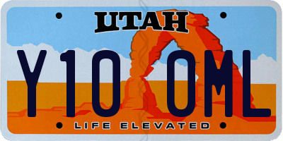 UT license plate Y100ML