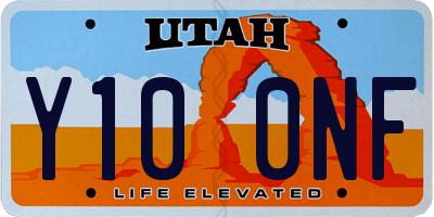 UT license plate Y100NF