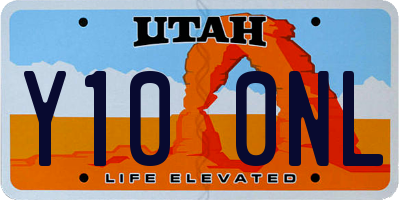 UT license plate Y100NL