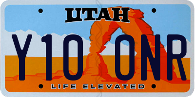 UT license plate Y100NR