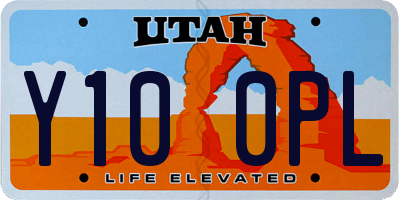UT license plate Y100PL