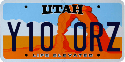 UT license plate Y100RZ