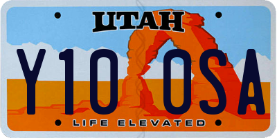 UT license plate Y100SA