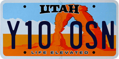 UT license plate Y100SN