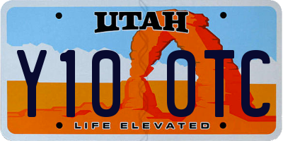 UT license plate Y100TC