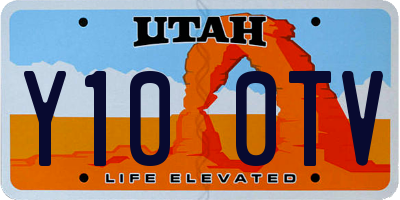 UT license plate Y100TV