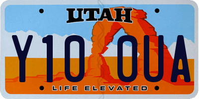 UT license plate Y100UA