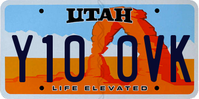 UT license plate Y100VK