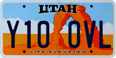 UT license plate Y100VL