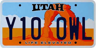 UT license plate Y100WL