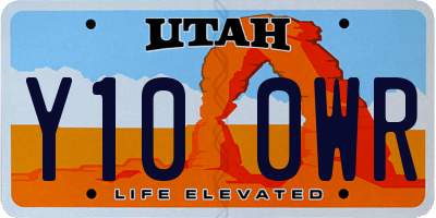UT license plate Y100WR