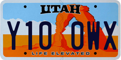 UT license plate Y100WX