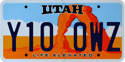UT license plate Y100WZ