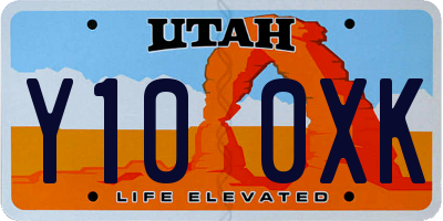 UT license plate Y100XK
