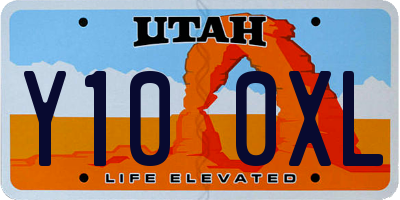 UT license plate Y100XL