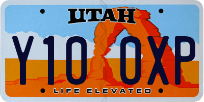 UT license plate Y100XP