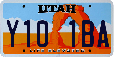 UT license plate Y101BA