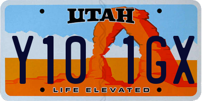UT license plate Y101GX