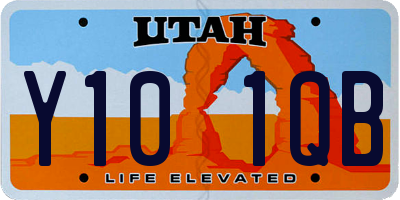 UT license plate Y101QB