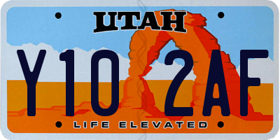 UT license plate Y102AF
