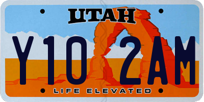 UT license plate Y102AM