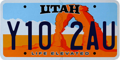 UT license plate Y102AU