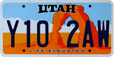 UT license plate Y102AW