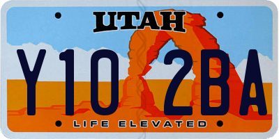 UT license plate Y102BA