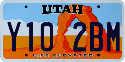 UT license plate Y102BM