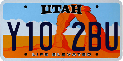 UT license plate Y102BU