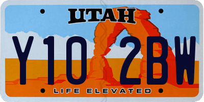 UT license plate Y102BW