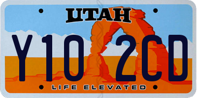 UT license plate Y102CD