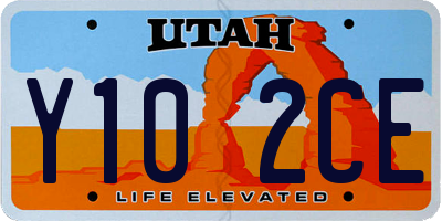 UT license plate Y102CE