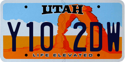 UT license plate Y102DW