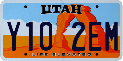 UT license plate Y102EM
