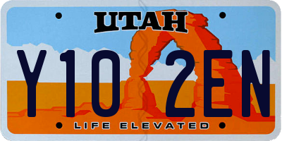 UT license plate Y102EN