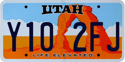 UT license plate Y102FJ