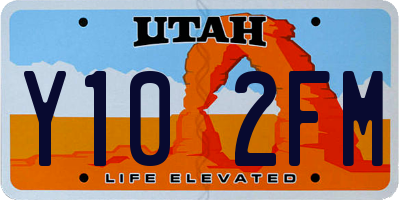 UT license plate Y102FM