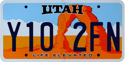 UT license plate Y102FN