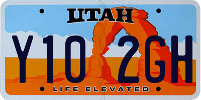UT license plate Y102GH