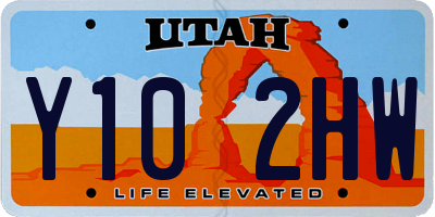 UT license plate Y102HW