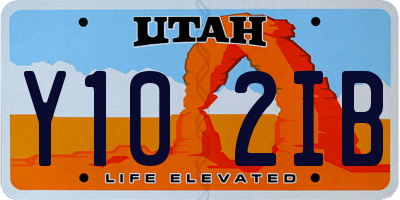 UT license plate Y102IB